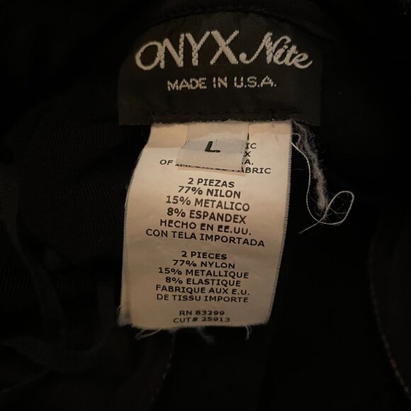 ONYX NITE Black & Emerald Green 2 pc Jacket / Top Women's Set, Made in USA - Picture 5 of 15